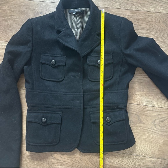 Zara Black Wool Blend Military Coat SZ L - Picture 6 of 7
